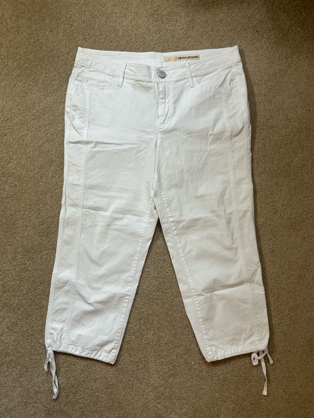 DKNY White Capri Jeans - Tie Hem womens 12